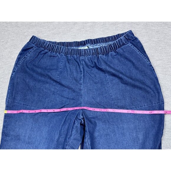 Woman Within Womens Blue Denim Jeans Pull On High Rise Bootcut Size 22WP NEW - Picture 9 of 15